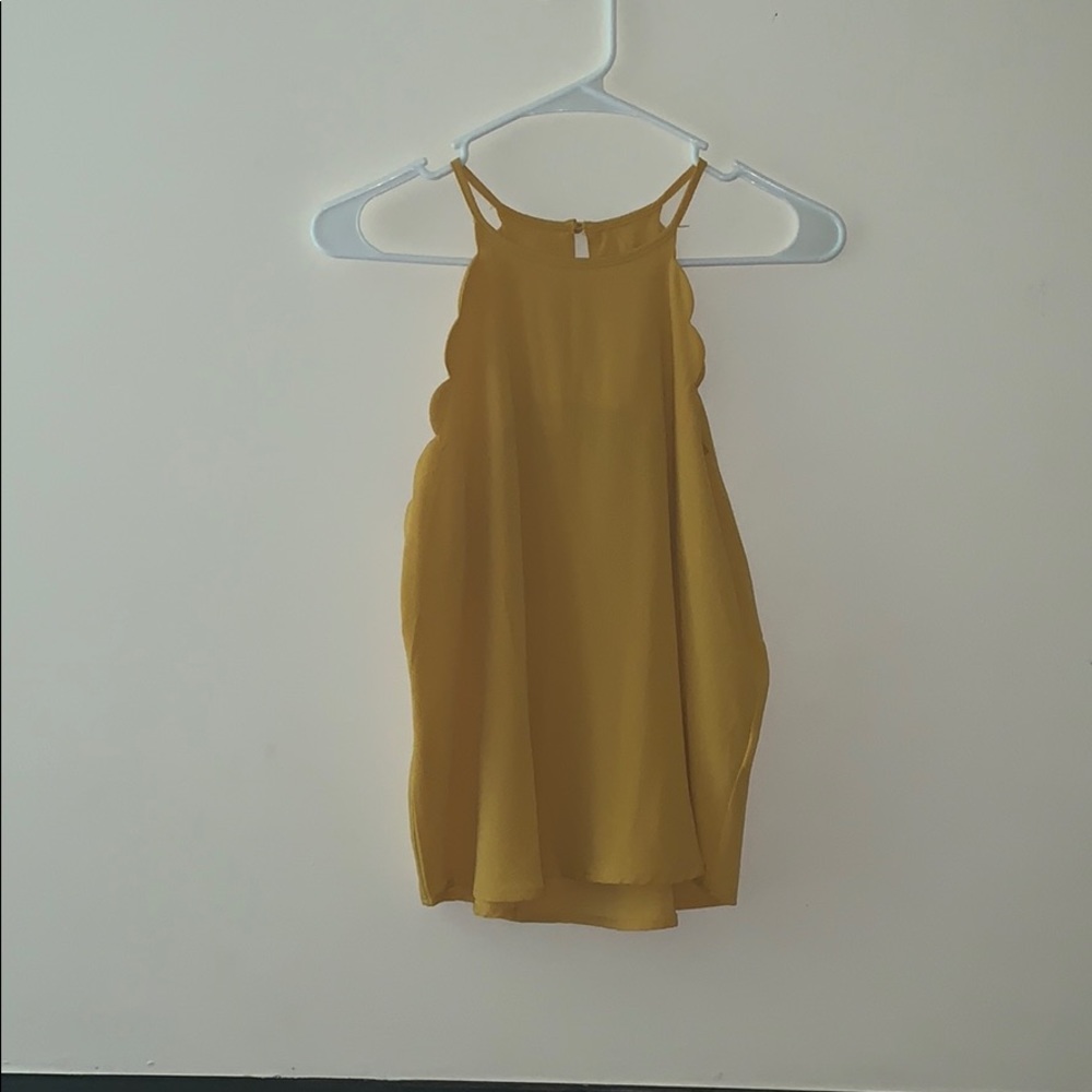 Yellow Scalloped Flowy Top
